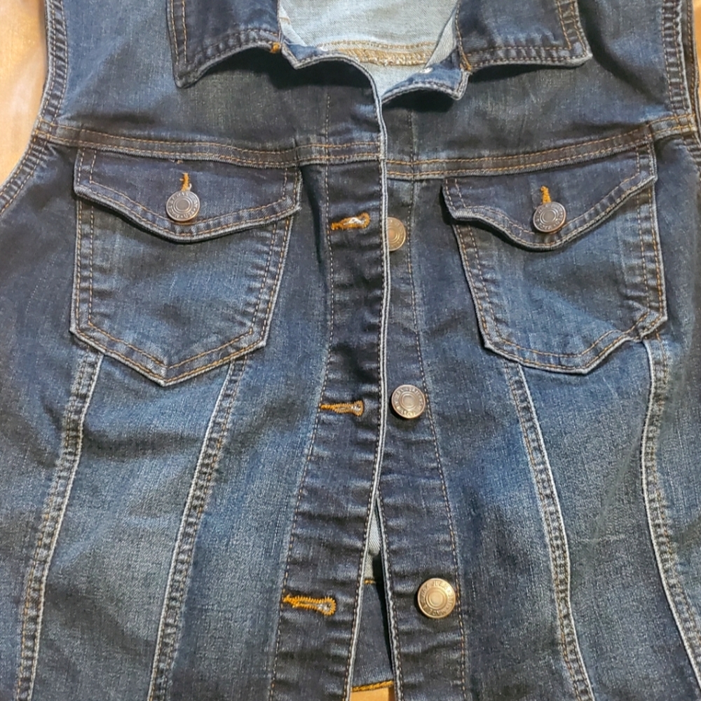 Cropped, Denim Vest - 2X